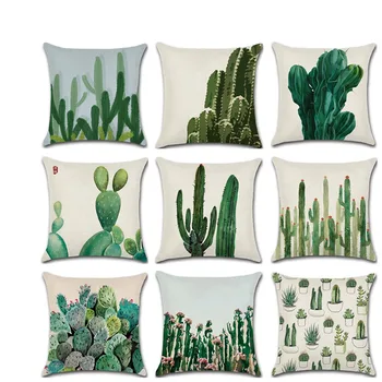 Noul Cactus Pernă Print Set 45*45cm Planta Verde, Lenjerie de pat Pernă Mașina Acasă Decorare față de Pernă Decorative