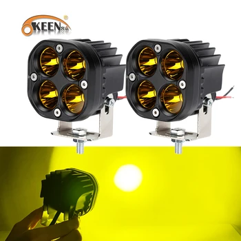 OKEEN Universal 3 Inch 40W Galben LED Lumina de Lucru Metri rezistent la apa Lampa de Conducere Off-Road Lampa de Ceață Pentru Auto Camioneta 12V 24V