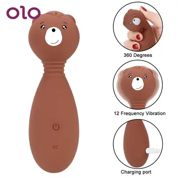 OLO 12 Viteze Vibratoare Penis artificial Urs Drăguț G Spot Vibrator Rotație de 360 de Grade Stimulator Clitoris Jucarii Sexuale pentru Femei