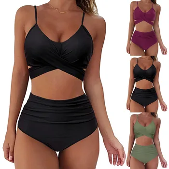 Operațiunea de vânzare a produsului în 2020 Femei Sexy Monofazate Print Bikini Set Push-Up de Baie Costume de baie cu talie Înaltă costum de Baie Sprijin en-Gros