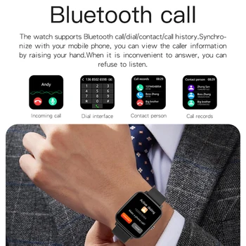 P6 Ceas Inteligent Femei Bărbați apelare bluetooth Monitor de Presiune sanguina Tracker de Fitness Smartwatch Ceas Inteligent pentru Xiaomi, huawei watch