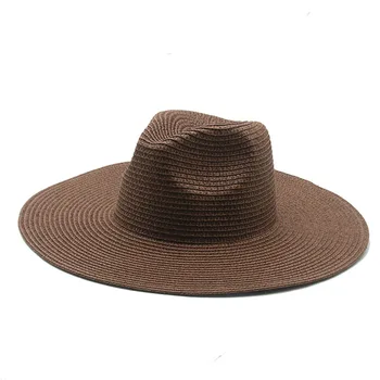 Panama femei pălării mari refuz 11cm bărbați femei solide de culoare kaki, alb, negru pălării de paie în aer liber protecție solară plajă bărbați femei pălării de vară