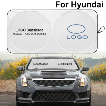 Pentru Hyundai Accent, Elantra i30 Tucson Sonata Fața Ferestrei din Spate, Umbra Soare Logo-ul Auto de Parbriz Parasolar Parasolar Capac Protector 2021