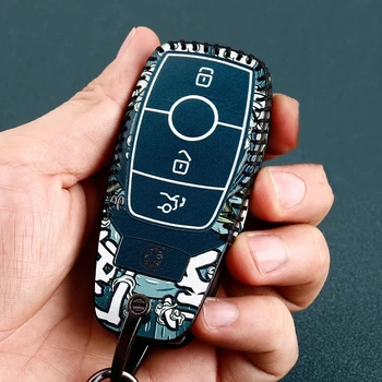Piele Auto Cheie de la Distanță Caz Acoperire pentru Mercedes Benz AMG E Class W213/C Class W205 2018 cheie shell Accesorii Inel