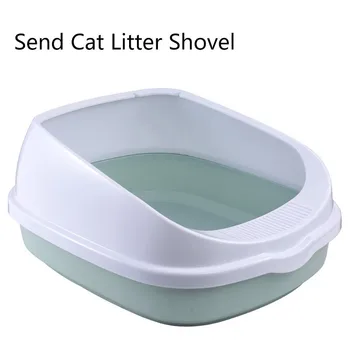 Pisica de mare Litiera Pet Toaletă Plosca de Formare Plastic Nisip Litiera Semi-închisă, Toaletă Pisica Detasabila Anti-stropire Pisica