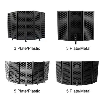 Plastic/Metal Pliabil Microfon Scutul De Izolare Pentru Înregistrare Audio Cântând Studio Acustic Spume Panou Fonic Scut