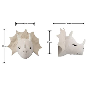 Plus Capul De Dinozaur Rinocer Unicorn Pepinieră Copilărie Cameră Decor Perete Draperii Pentru Dormitor Copil Montare Pe Perete Copil Jucării De Pluș