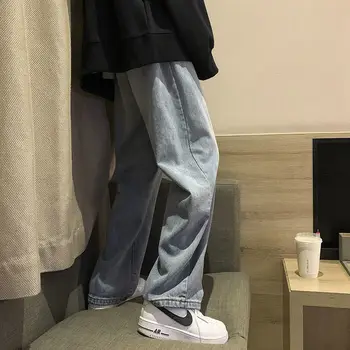 Privathinker Moda pentru Bărbați Blugi Largi Drepte 2020 Iarna Noi Femei Blugi Casual Mans Streetwear coreean Colaj Hip Hop Blugi
