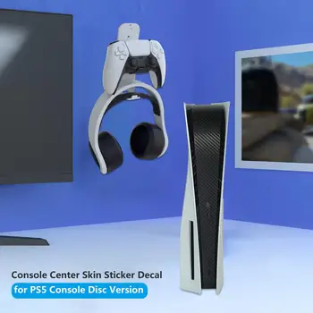 PVC Consola Centru de Piele Autocolant Decal Acoperire Pentru PlayStation 5 PS5 Consola Disc Versiune Controlere Praf de Protecție Autocolant