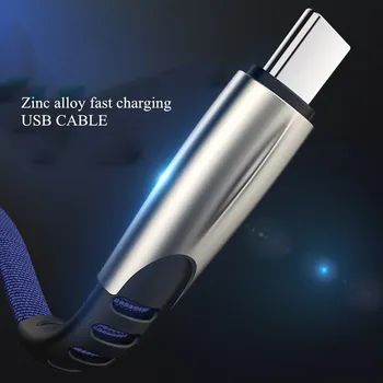 QC 3.0 USB Încărcător Rapid Tip C Cablu de Încărcare Cowboy nailon Sârmă Pentru Samsung S20 S21 S8 A32 M31 Huawei P30 pro P20 lite Onoarea 20 30