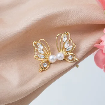 S925 Argint Moda coreeană Fluture Cristal Cercei Drăguț Dulce Super Zână Pearl Cercei pentru Femei
