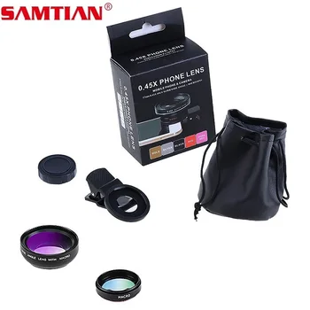 SAMTIAN 12.5 X Obiectiv Macro și 0,45 X cu Unghi Larg de Lentile 2 in 1 HD Profesionale de Telefon aparat de Fotografiat Lentilă Obiectiv Pentru Toate telefoanele