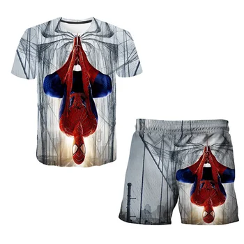 Seturi pentru copii Baieti Mâneci Scurte Super-Erou Spiderman Haine Copii de Îmbrăcăminte Casual, Treninguri Baieti tricou + pantaloni Scurți Seturi de 2 buc