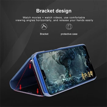 Smart Mirror Flip Cazul în care Telefonul Pentru Huawei P40 P20 P30 Lite Pro Y7 Y6 Y9 P Inteligente 2019 Mate 40 30 Onoarea 20 10 8A 8X 10i 9X Acoperi