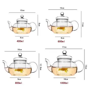 Sticlă Clară Flori Ceainic Rezistente La Căldură Ceainic Cu Infuzor Pentru Ceai De Frunze De Kung-Fu Chinez Ceai Oală De Bucătărie Ceai Blooming