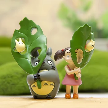 Studio Ghibli Totoros cu Frunze Vecinul Meu Figurina Hayao Miyazaki Anime Mini Cifre Modelul de Colectare de Jucării pentru copii pentru Copii Cadouri