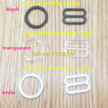 Sutien accesoriu mixt 60 buc alb-negru costum transparent pentru 1.2 cm panglică de plastic cârlig Lenjerie 8 forma catarama transport gratuit