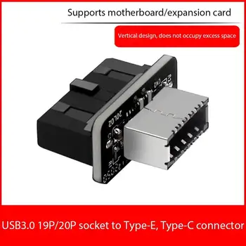 USB Antet Adaptor USB3.0 19P/20P Să TASTAȚI-E de 90 de Grade Convertor Adaptor din Față a carcasei de TIP C Plug-In Port Placa de baza Calculator