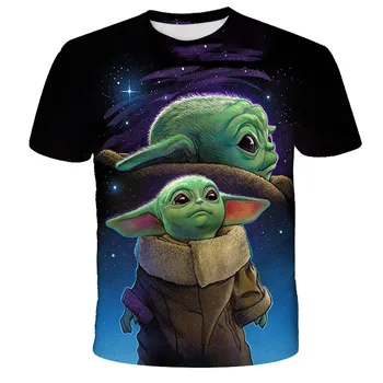 Vara Yoda Copilul tricouri Baiat Kawaii Star Wars 3D Imprimate Desene animate T-Shirt cu Maneci Scurte Băiatul T-Shirt Liber de Vară Top 3-12Y