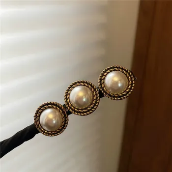 Vintage Shell Pearl Hairpin Coc Coafura Par Stick Femei Elegante Elastice De Păr Floare De Păr Fabricarea De Unelte Accesorii De Par