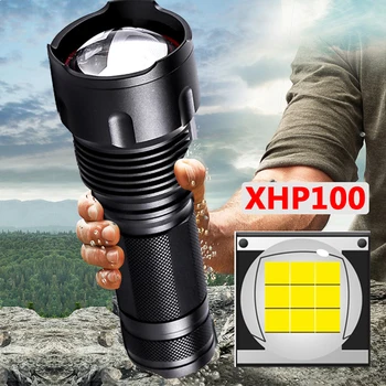 Xhp100 9-core de Înaltă Calitate Led-uri Lanterna 18650 26650 Baterie AA Lanterna XHP50 XM-L2 U3 T6 Zoom Lanterna din Aliaj de Aluminiu