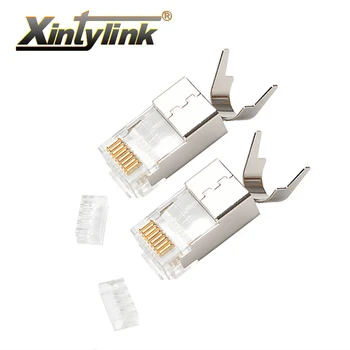 Xintylink CAT8 CAT7 CAT6A PISICA.6A cablu ethernet rj45 conector RJ 45 plug rețea 8P8C jack SFTP, FTP ecranat LAN 1,5 mm auri 50U
