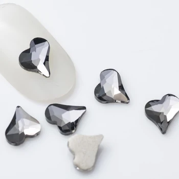 YanRuo 20buc 6x7mm Nail Art Dulce Inima de Cristal de Sticlă, bijuterii cu diamante fund Plat în formă de Diamant, Cuie Decoratiuni