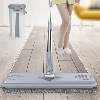YOREDE Plat, Podea de Curățare Mop și Găleată Mână Liberă Stoarcerea Stoarce Mopul De Spalat Pardoseli Practice Instrumente de Curățare Acasă