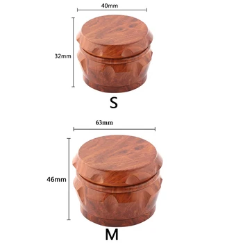 În formă de tambur tutun polizor Patru straturi de lemn de mestecat pe bază de plante de tutun polizor 40mm accesorii de tutun tutun tocat