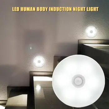 1 BUC LED lumina de Noapte Senzor de Mișcare USB Reîncărcabilă Corpul de Inducție Lampă de economisire a Energiei Dormitor Baie Scări Inteligent de iluminare