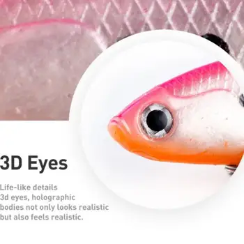 1 Buc Silicon VIB JIG Cârlig Whopper Moale de 9,5 cm/21g Momeală, Momeală de Pescuit 3D Ochi Momeală Artificială Cu Cârlig Înalte 2020 Nou