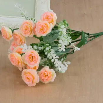 1 Buchet 15 Artificiale Capete De Flori De Trandafir Acasă Decorare Camera Xmas Party Decor Artificial Buchet De Flori Pentru Decor
