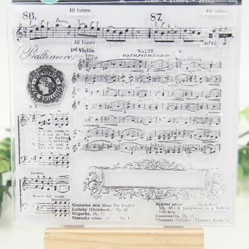 1 foaie de BRICOLAJ Muzicale Transparent Clar Ștampilă Sigiliu Hârtie Craft, Scrapbooking Decor
