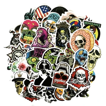 10/30/50 Groază De Culoare Craniu Punk, Hip-Hop Telefon Notebook Valiza Autocolant Graffiti Decorare Jucării En-Gros