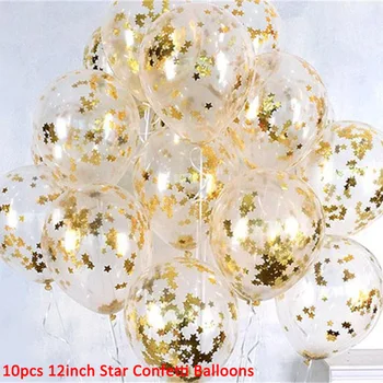 10pcs de 12 țoli Latex Confetti Balon de 1 O Ani Copil Copii Adulți Fată Băiat de Nunta Consumabile Prima Petrecere de Aniversare Fericită Decor