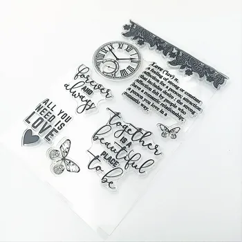 11*16cm fluture ceas Transparent Clar Timbre / Silicon Garnituri Role de Timbru pentru DIY scrapbooking album foto/Carte de a Face