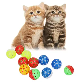 18Pcs animale de Companie Pisică Pisoi Juca Bile Cu Jingle Bell Năpusti Chase Zuruitoare Jucărie