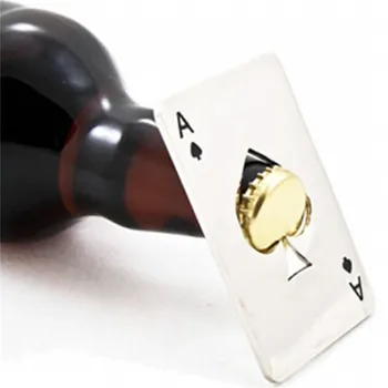 1buc Creative de Poker în Formă de Sticlă Deschizător de conserve din Oțel Inoxidabil de Dimensiunea unui Card de Credit Casino Deschizator de Sticle sa deschida cutia, dar Abrebotellas