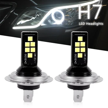 2 buc H7 Bec LED-uri Super-Luminoase 12 3535SMD Lumini de Ceata Auto 12V 24V 6000K Alb de Conducere de Zi de Funcționare Lampa Auto Led Bec H7