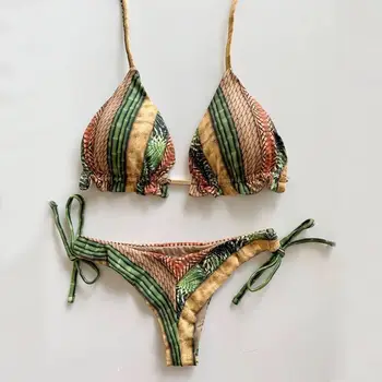 2020 Noua Moda De Vara De Vânzare Cele Mai Bune Femei Sexy Imprimare De Costume De Baie Bikini Solide Separate Costume De Baie Bikini Maillot De Bain Femme S~L