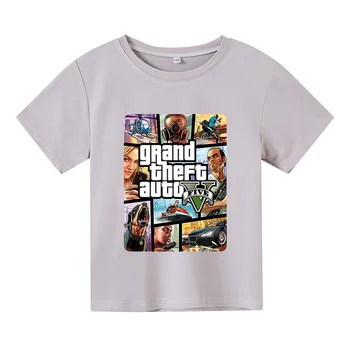 2021 la Modă și Frumos pentru Copii cu Maneci Scurte Topuri Grand Theft Auto Joc GTA 5 cel Mai bun-de vânzare fată Casual tricou baietel