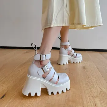 2021 Noi Indesata Sandale Femei Pantofi Din Piele Sandale Gladiator Moda Pantofi Platforma Femeie Talpă Groasă Pantofi De Vara