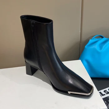 2021 Nou de sex Feminin Martin cizme stil Britanic cu talpă înaltă top versatil ridicare de muncă poarte pantofi de piele de cozonac toc gros