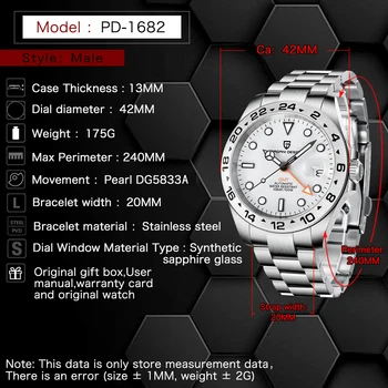 2021 PAGANI Design Nou pentru Bărbați Automată Ceasuri Mecanice GMT Watch 42mm Safir din Oțel Inoxidabil rezistent la apa Ceasul Reloj Hombre