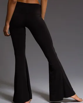 2021 Primavara Toamna Culoare Solidă Pantaloni Evazate De Moda Casual, Talie Mare Negru Clopot-Fund Simplu Lung Elastic Talie Pantaloni Femei
