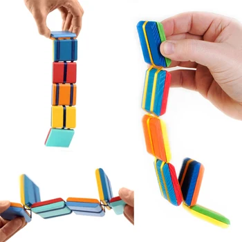 20buc Colorate din Lemn de Bord Bloc Scara Timpurie a Copiilor de Învățământ Flip Flap Jucărie Colorat Magic rusă Flip Plat Jucarii
