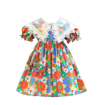 3-7Yrs Fete Rochii Florale 2021 Noua Moda Copii Dulci Flori Costume Copii fără Mâneci Vestidos Copilul de Îmbrăcăminte pentru Copii