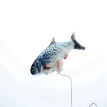 30CM Jucărie Pisica Simulare Pește Jucărie Pisica Menta Încărcare USB Silver Arowana