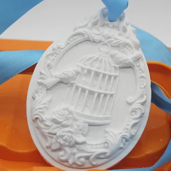 3D Formă Ovală Tencuiala de Lut Pandantiv Matrite Colivie de Luare de Săpun Ambarcațiunile de Gips Agățat de Mucegai DIY Silicon Lut Mucegai