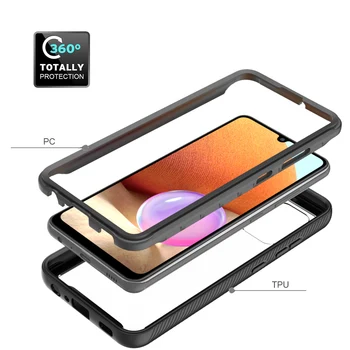 6 Culori Caz rezistent la Socuri pentru Samsung Galaxy A32 4G Nou Proteja Telefonul Coajă Moale Bara de protectie TPU + PC Capacul din Spate Piei